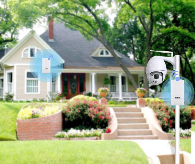 KuWFi 2-Pack 300Mbps Wireless Bridge, Outdoor CPE WiFi Kit Point to Point Wireless Access Point 2.4G Internet Bridge 1KM Transmission Distance Solution for starlink Signal - Image 2